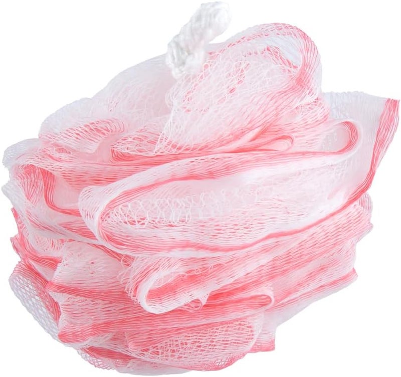 Daiso Soft Mesh Bath Shower Sponge Loofah Ball - Pink Gentle Exfoliating Body Scrubber - Image 4